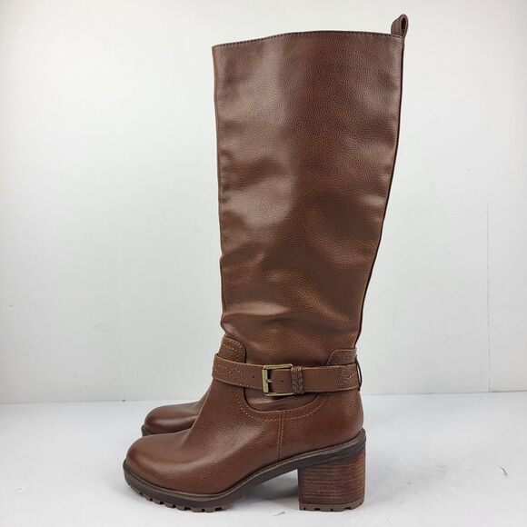 ZODIAC Goring Georgia Round Toe Block Heel Zip Riding Boot Brown 10 M - Picture 2 of 12